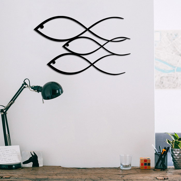 Wallity Fish Accesorio Decorativo de Pared Negro